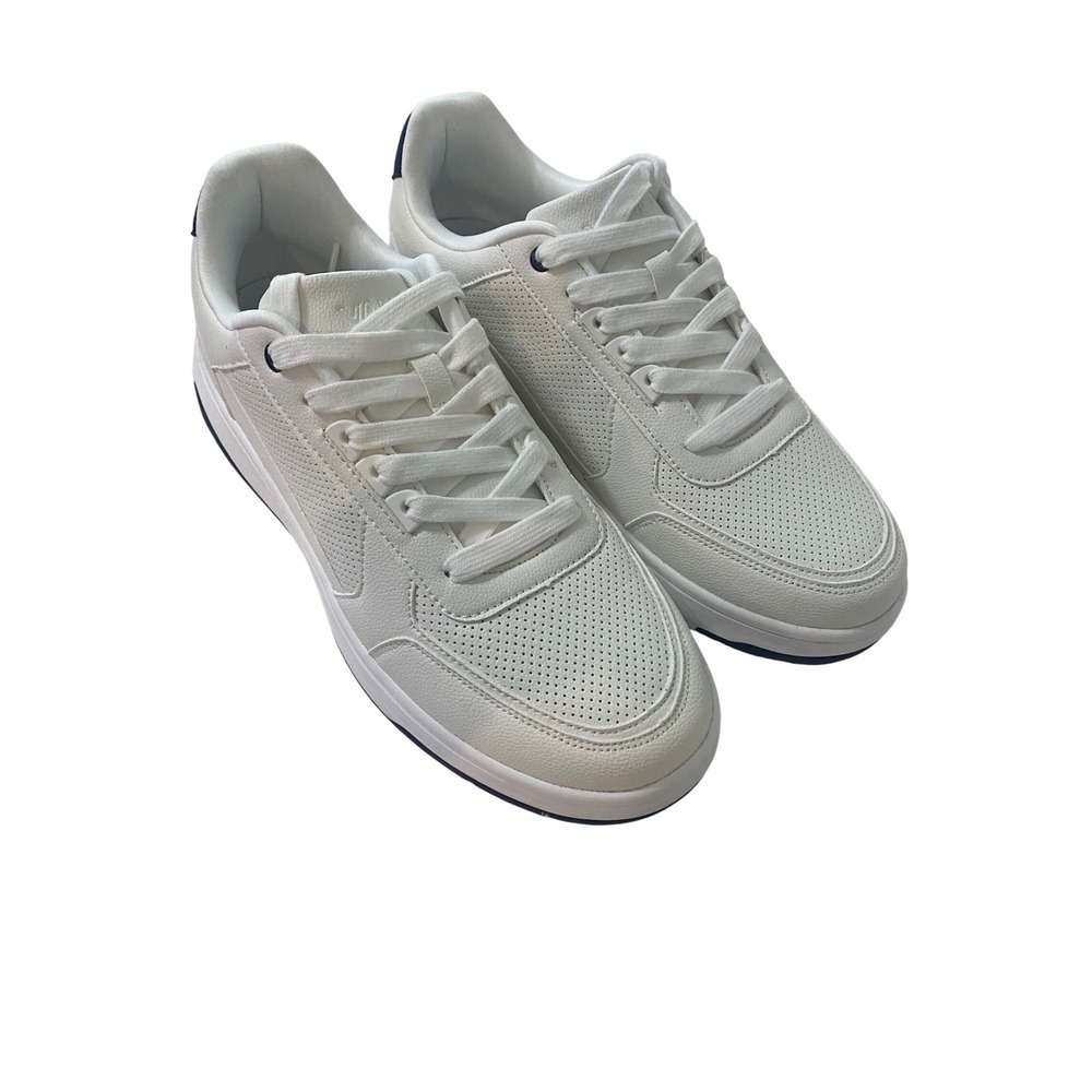 Vance Co Mens Swift White Navy Low Top Lace Up Sneakers 11.5